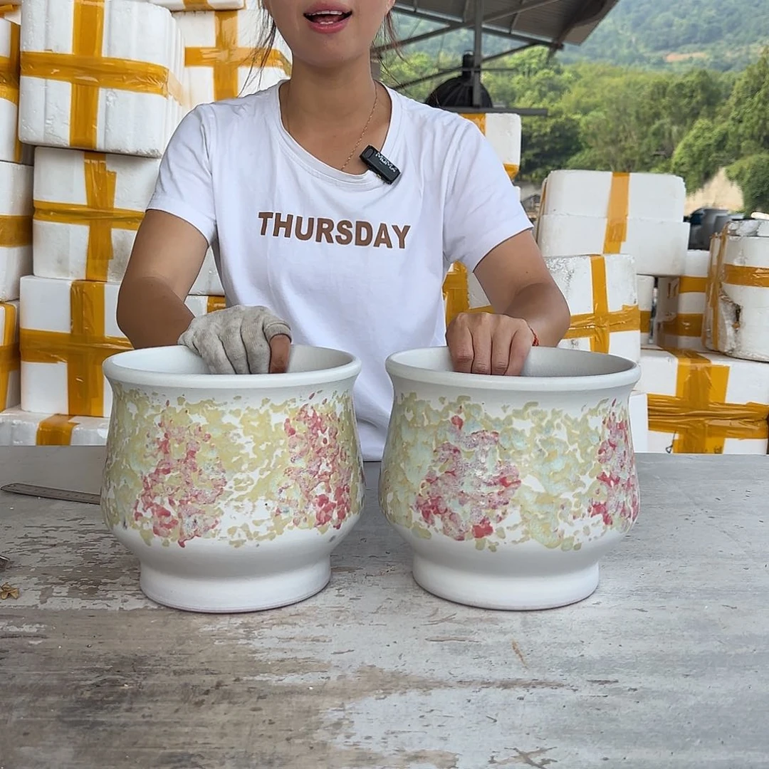 紫砂花盆王嫂花盆0714-109高18口20