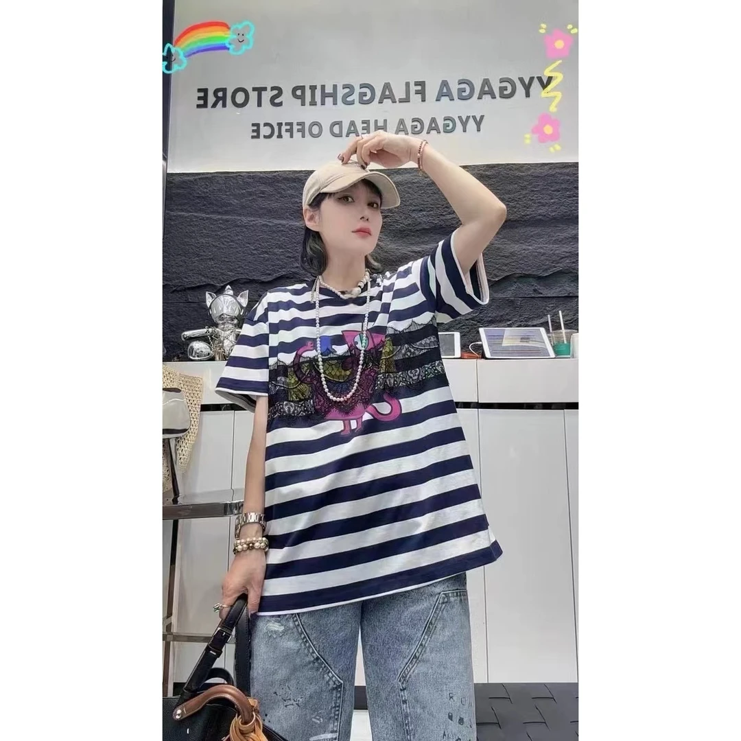 【米果妈】女夏季新款时尚百搭短袖T恤亲子B3434