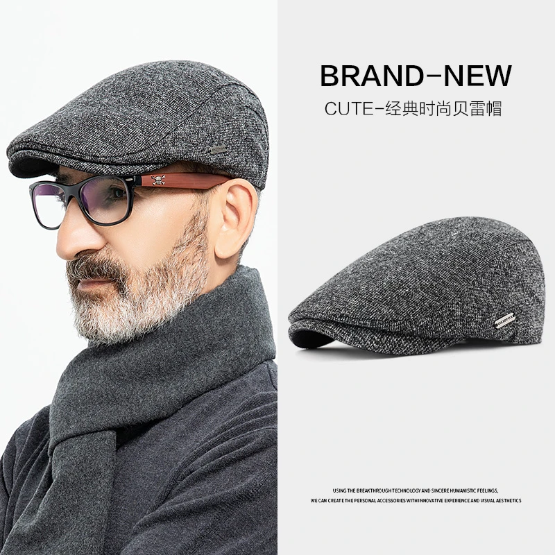 老年人帽子男秋冬老头帽前进帽老人爷爷鸭舌帽中年爸爸帽子男款