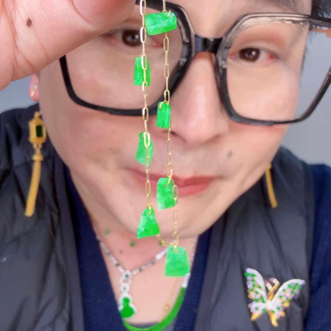 翡翠颈饰18K金镶嵌一个