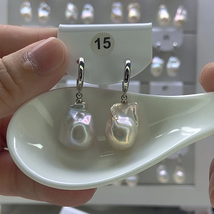 Ⅹ***红淡水珍珠颈饰银S925镶嵌15