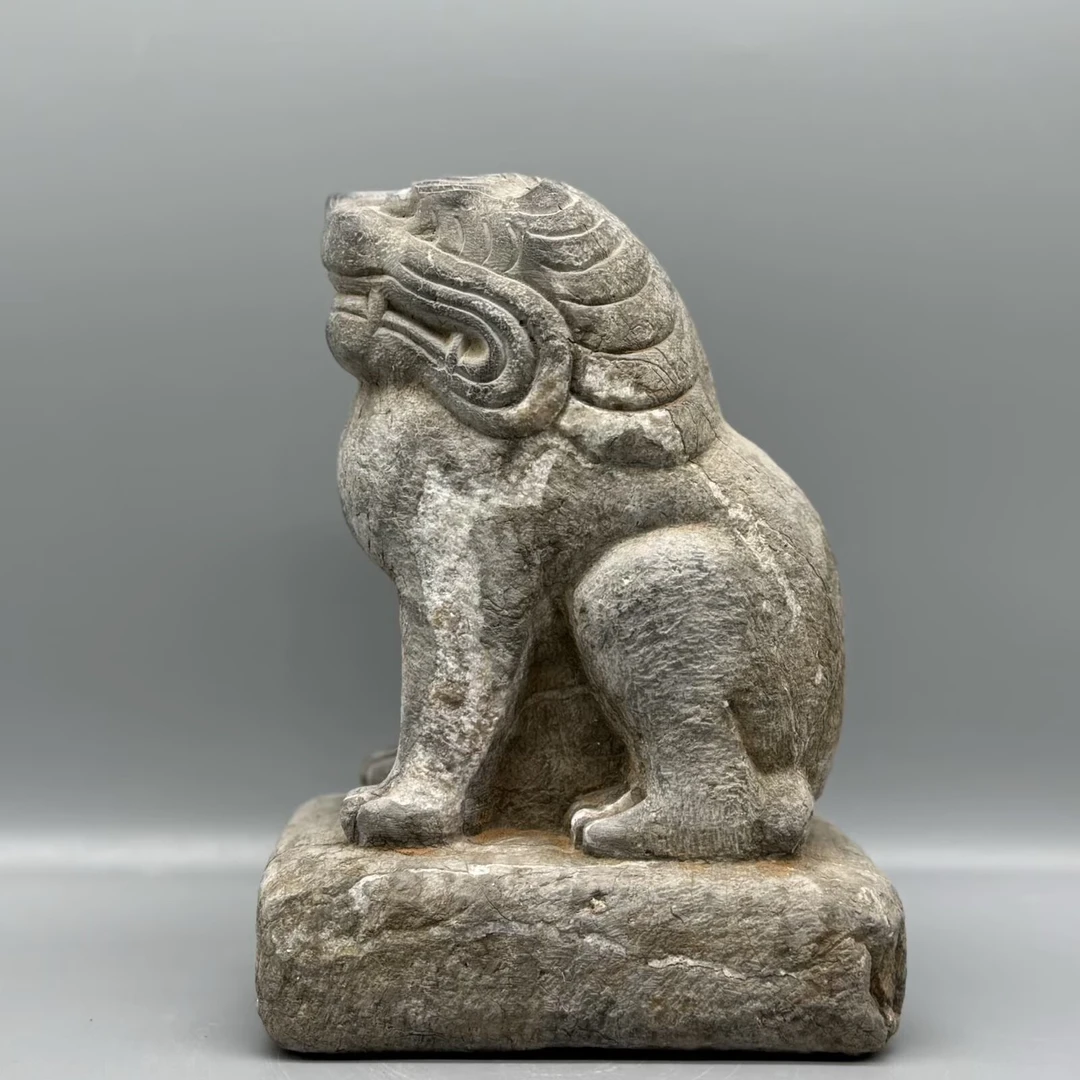 老石雕老物件青石案头石兽高21厘米创意雕刻精美工艺品