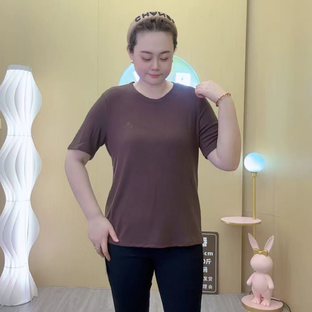 纯色百搭显瘦短袖T恤刺绣字母大码女装早秋新款上衣
