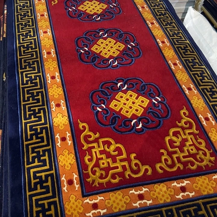 扎****羊毛红色羊绒卡垫一对包邮