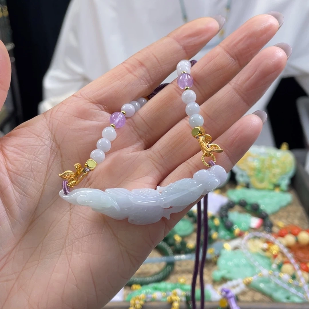 翡翠颈饰未镶嵌代编织