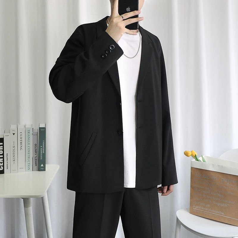 四件套男士小西服套装新款春秋百搭韩版休闲商务西装薄款外套