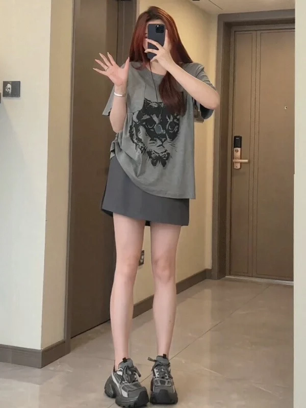 VaVa家：大码女装「舒适主义」夏季宽松显瘦短袖T恤搭半身裙韩系穿搭