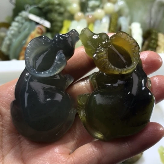 岫玉未镶嵌手把手把