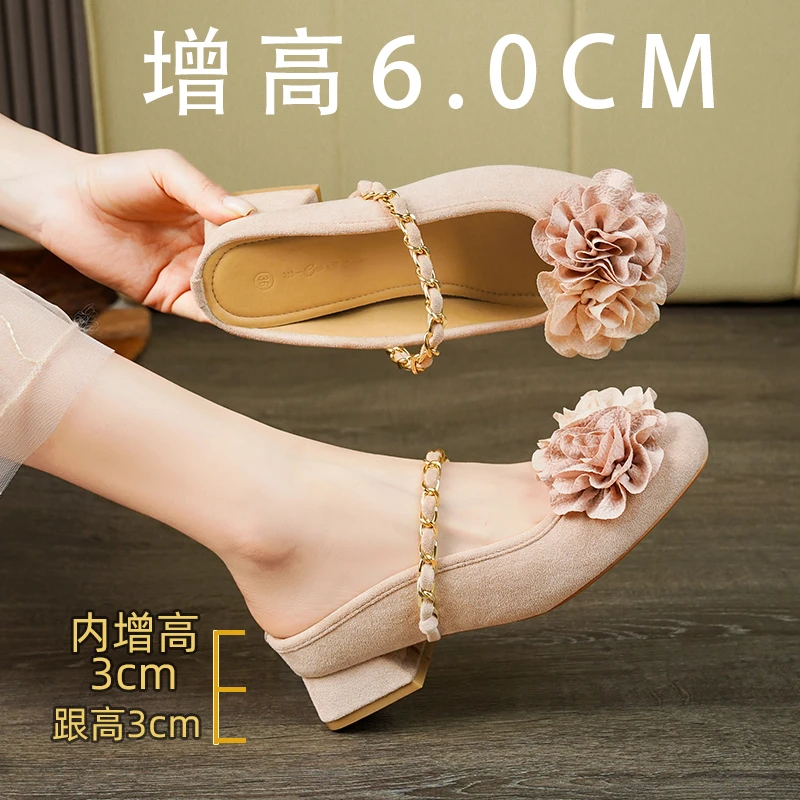 包头凉鞋女时尚百搭玛丽珍凉鞋女花朵