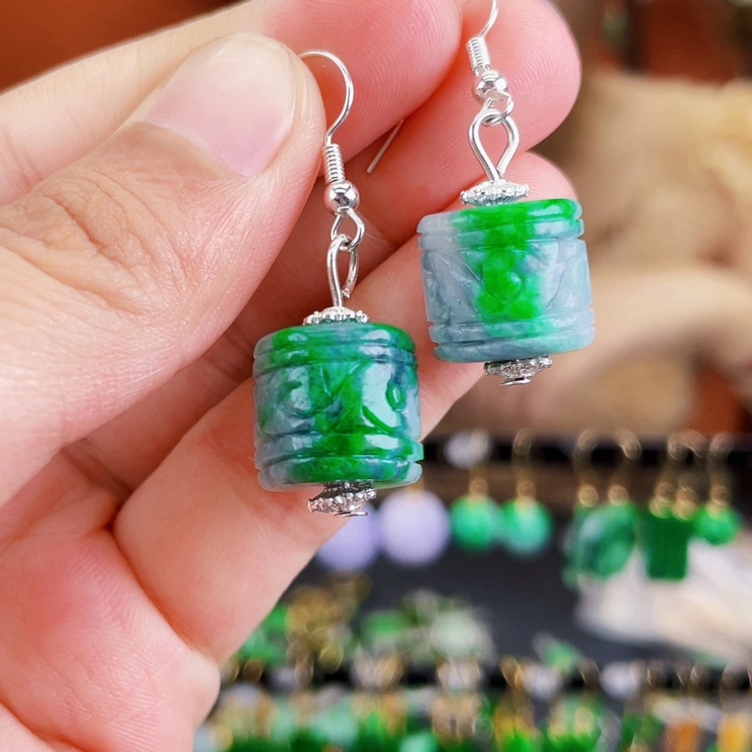 翡翠未镶嵌耳饰饰品