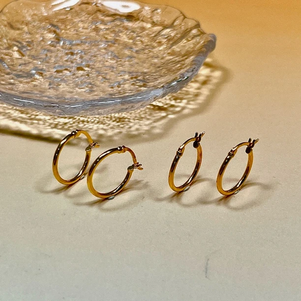 RYF5耳包18K素金多样性发其一对