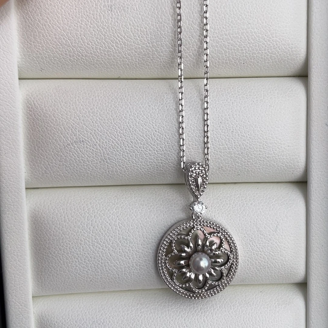 颈饰银S925镶嵌海水珍珠