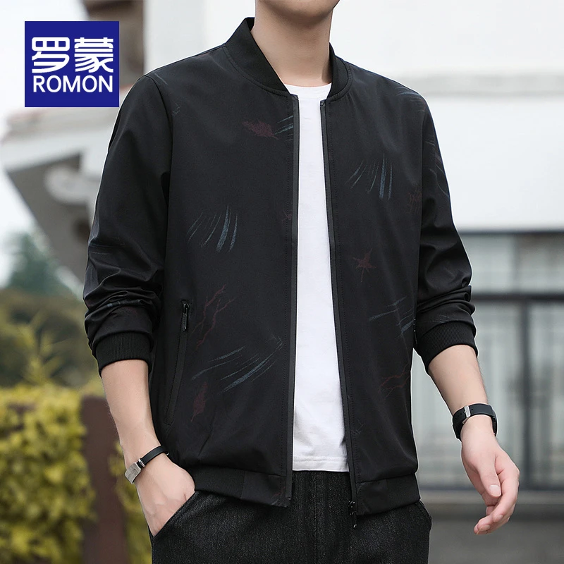 罗蒙春秋款男装夹克商务休闲外套男款2025新款秋季男士时尚上衣男