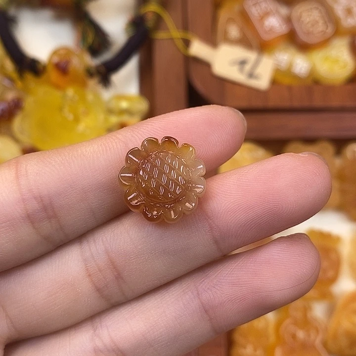 橄榄核吊坠向日葵54