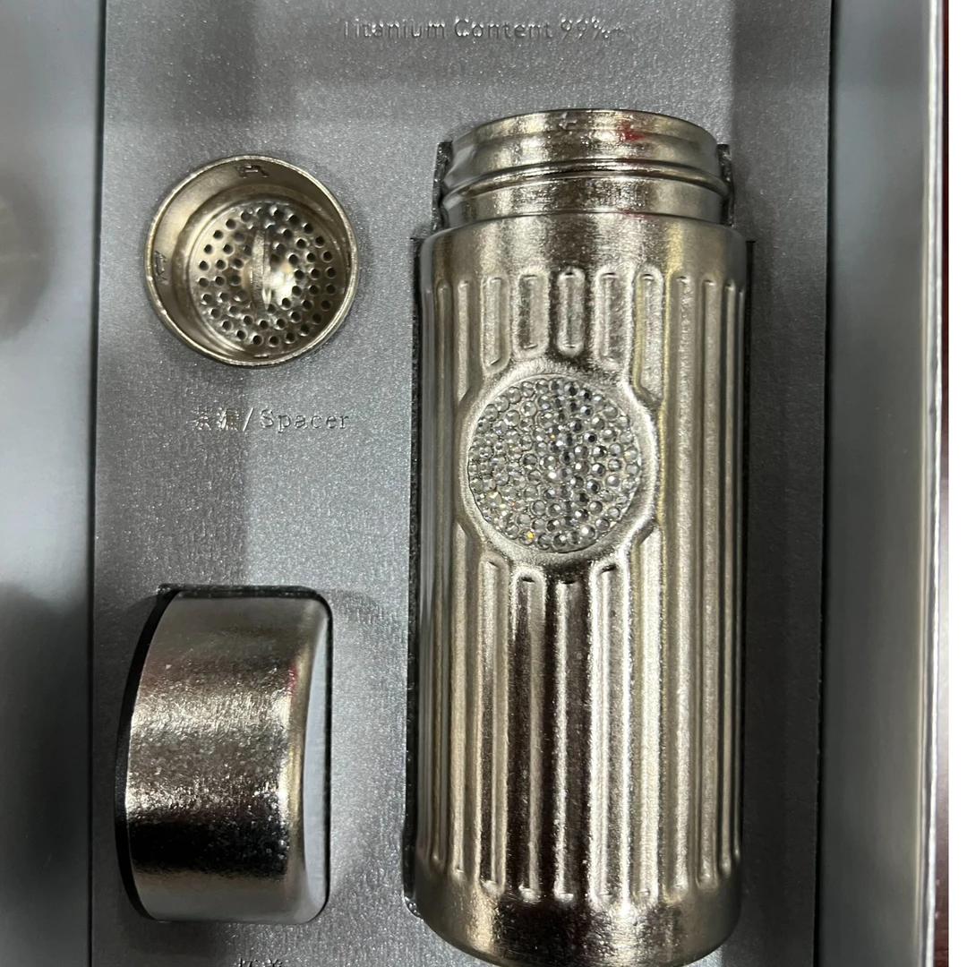 纯钛保温杯迷你钛杯高档商务礼品茶水分离便携水杯口袋杯子