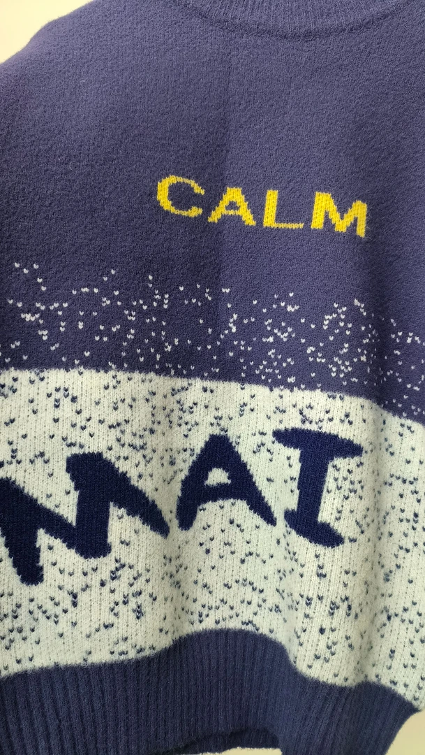 MAI字母蓝色毛衣