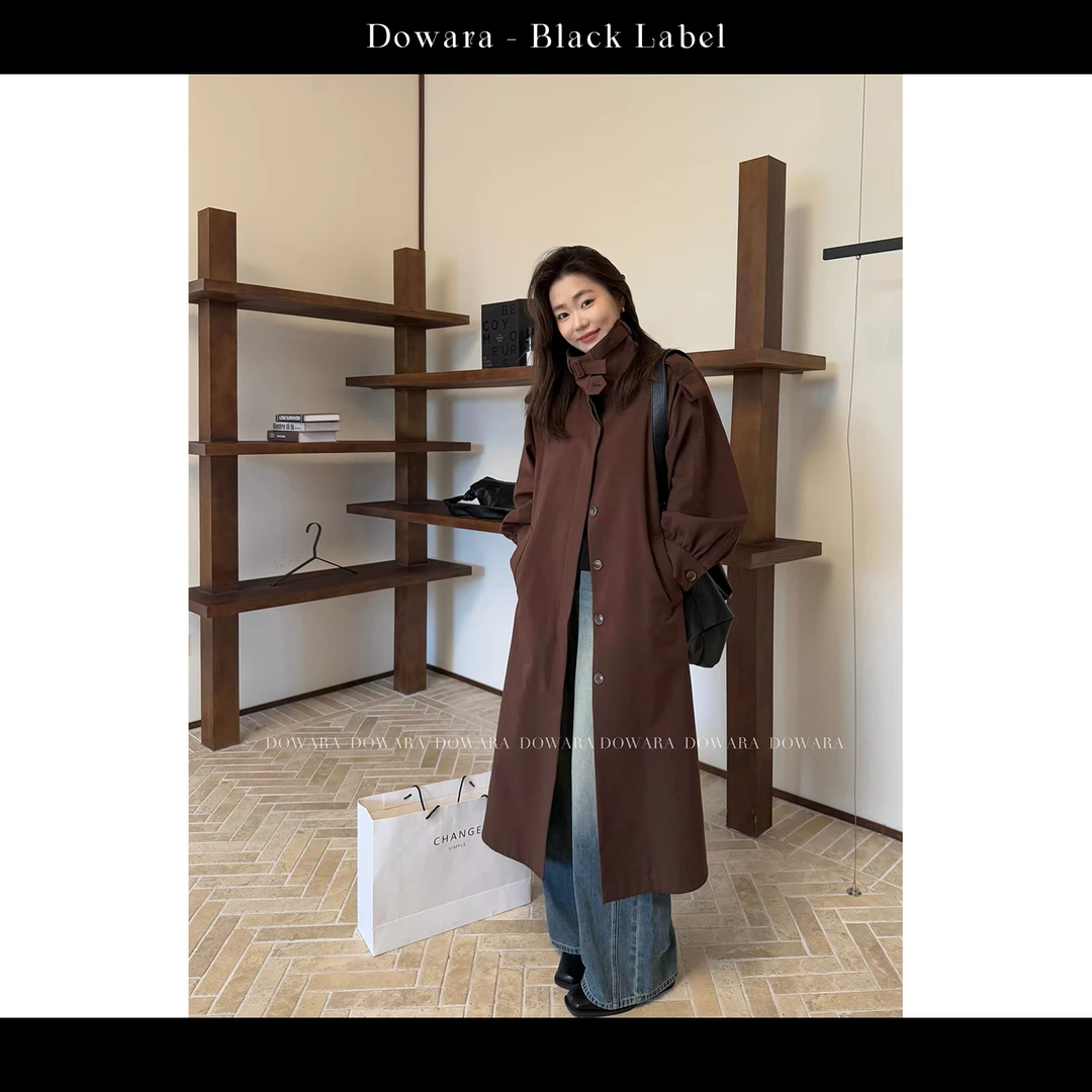 现货大婉酱黑标【乘风而来】韩系高级英伦风衣早秋中长款外套2568D