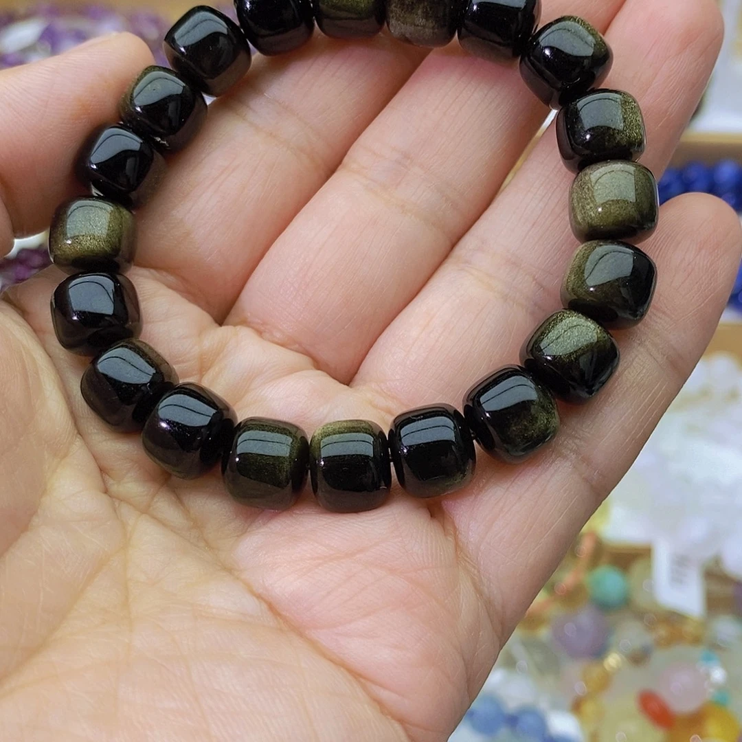 未镶嵌手链水晶金耀石桶珠10mm