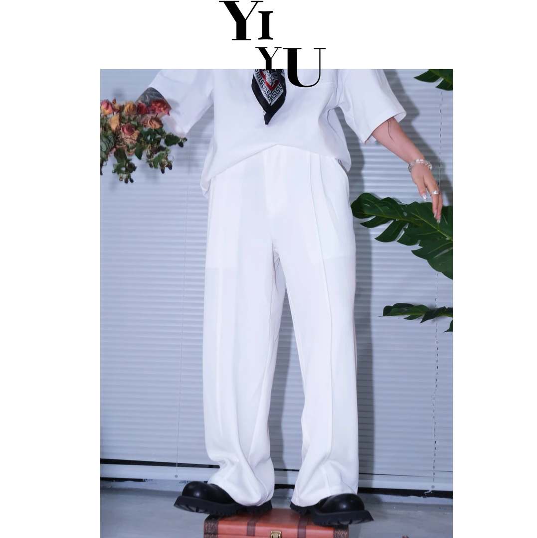 艺遇—潮流设计款简约拼接直筒长裤时尚百搭四季款男士裤子K25510