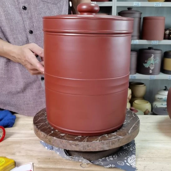 紫砂茶叶罐正品朱泥大红袍全手工7319