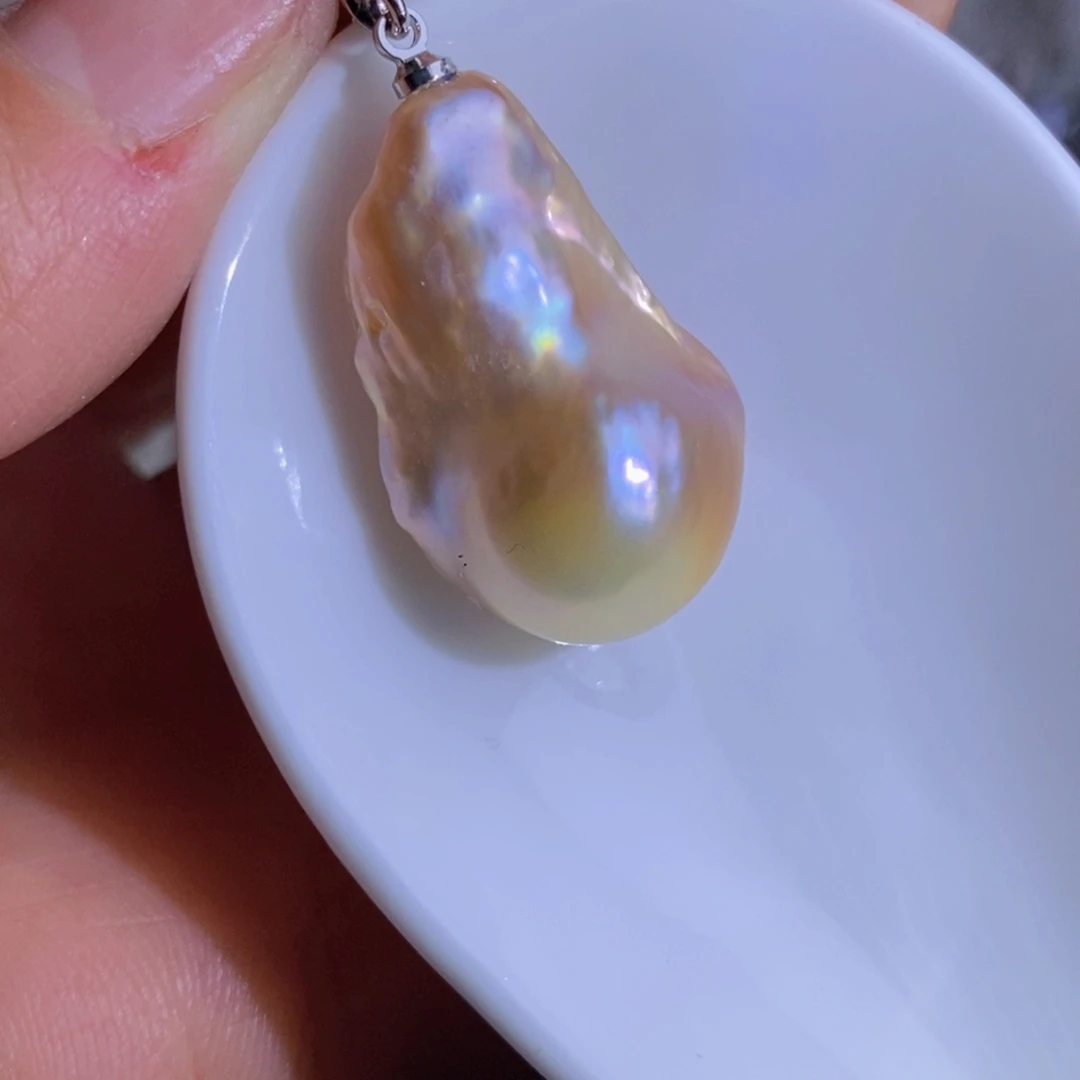 银S925镶嵌天然淡水珍珠淡水珍珠