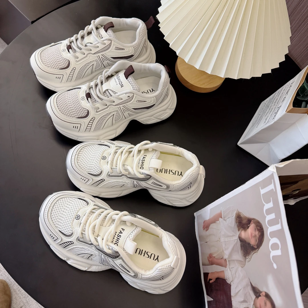 初奢严选】ins超火老爹鞋女2025春欧货厚底复古透气轻便休闲运动鞋