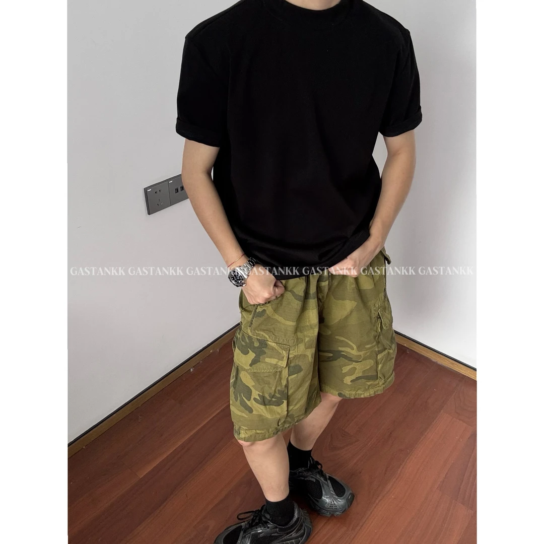 GASTANKK 美式重磅工装迷彩大口袋休闲短裤
