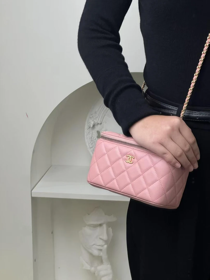 99新 Chanel/香奈儿 金球化妆盒粉金羊/优品