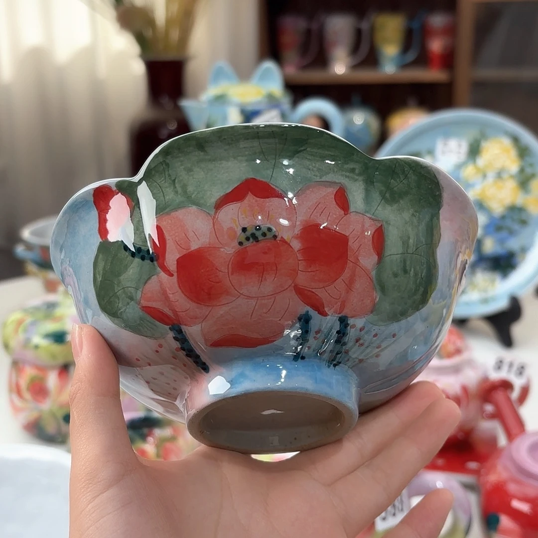 景德镇手绘高温釉下彩陶瓷茶具