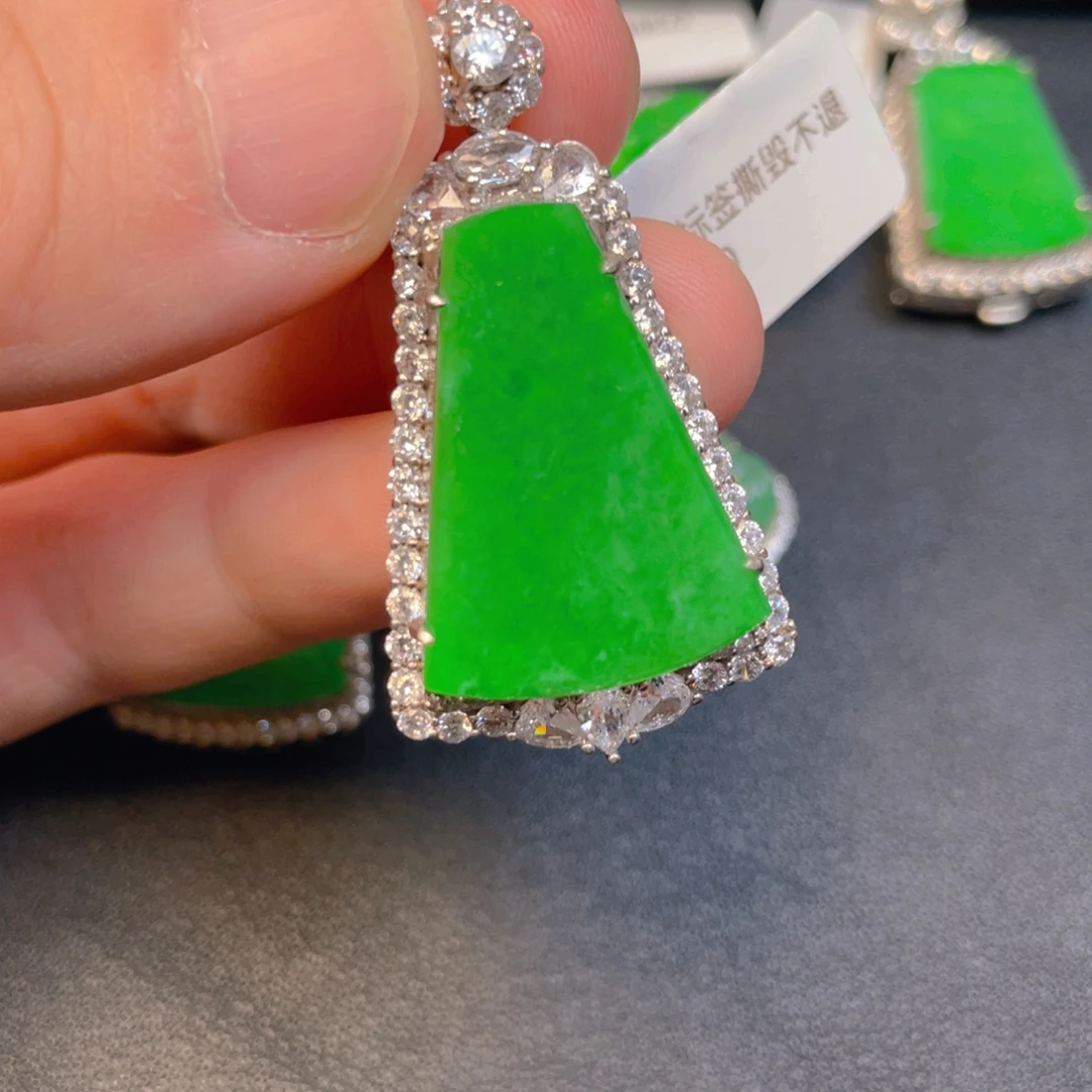 翡翠银S925镶嵌吊坠(不含链)