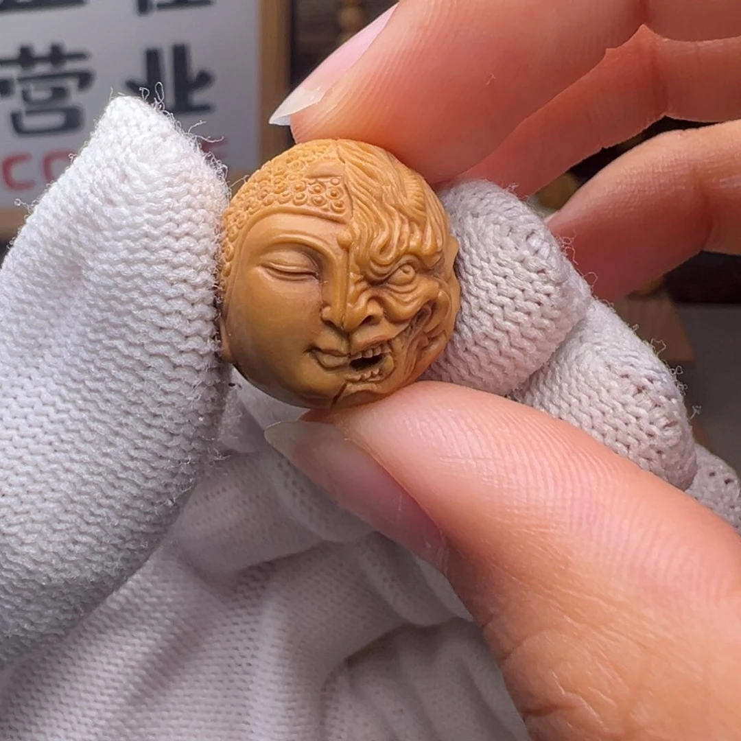 猴头核桃把件精修款佛魔一念18左右尺寸全品有正常封口线