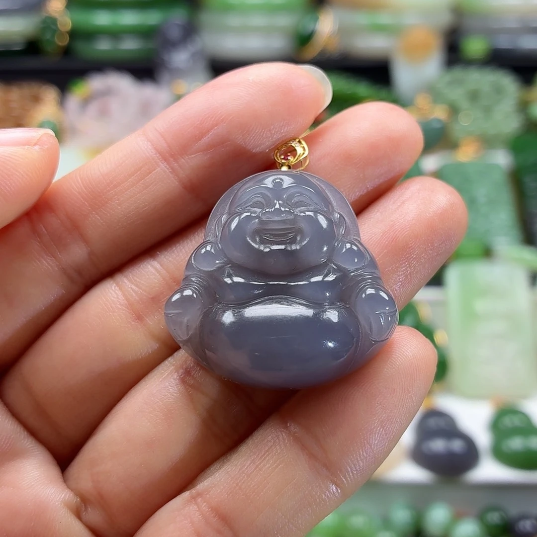 和田玉18K金镶嵌颈饰