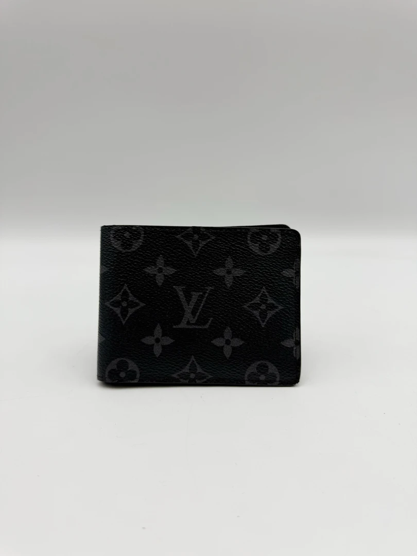95新 LouisVuitton/路易威登 黑花Multiple男士短款钱包钱夹50010
