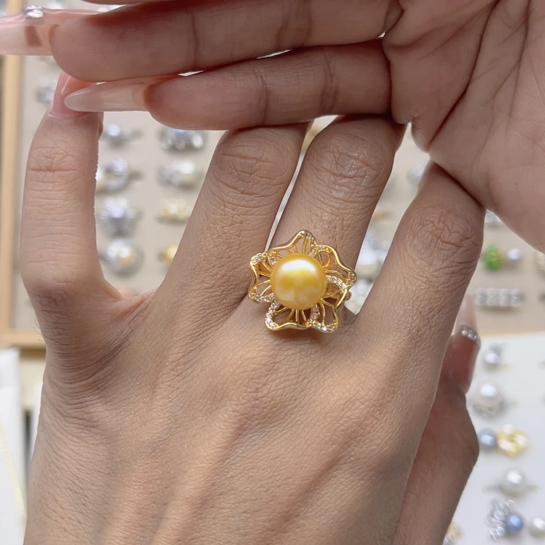 范***肥淡水珍珠合金戒指