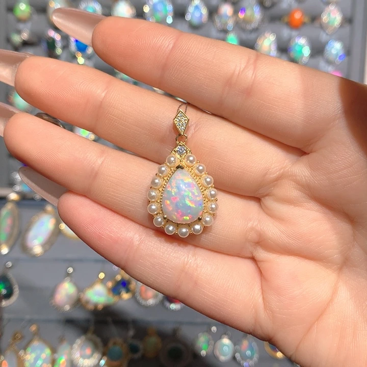 欧泊欧泊吊坠t银S925镶嵌