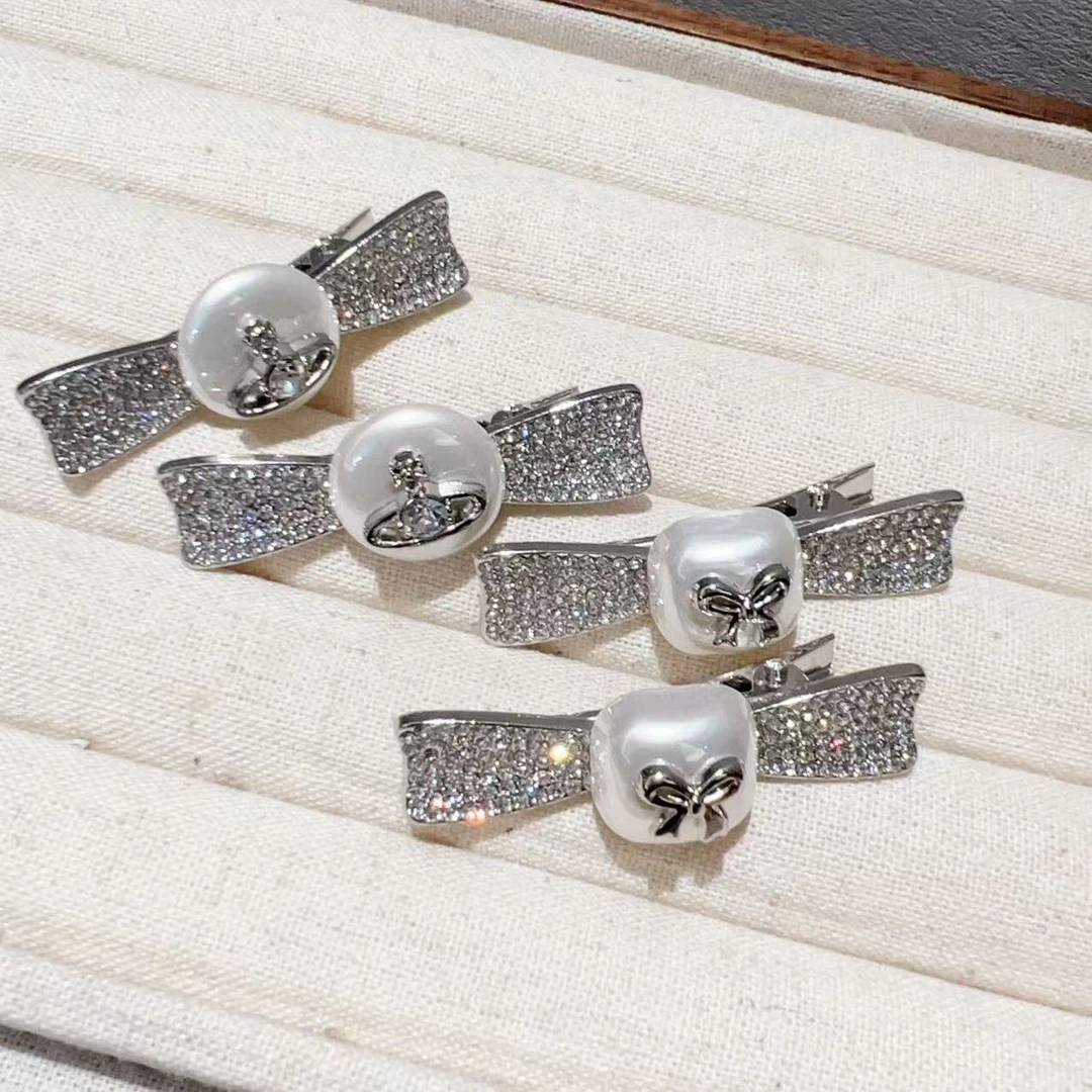 精致蝴蝶结土星侧边刘海夹J1745