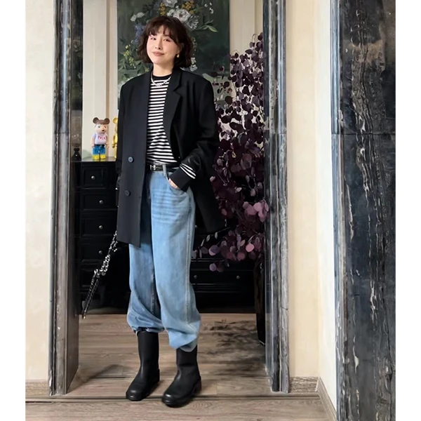 2025年新款夏季宽松休闲西装外套女廓形小西装