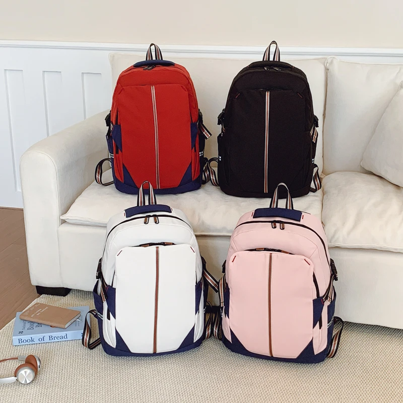 双肩包时尚都市简约多用多功能布包潮流学生双肩背韩版书包斜挎包