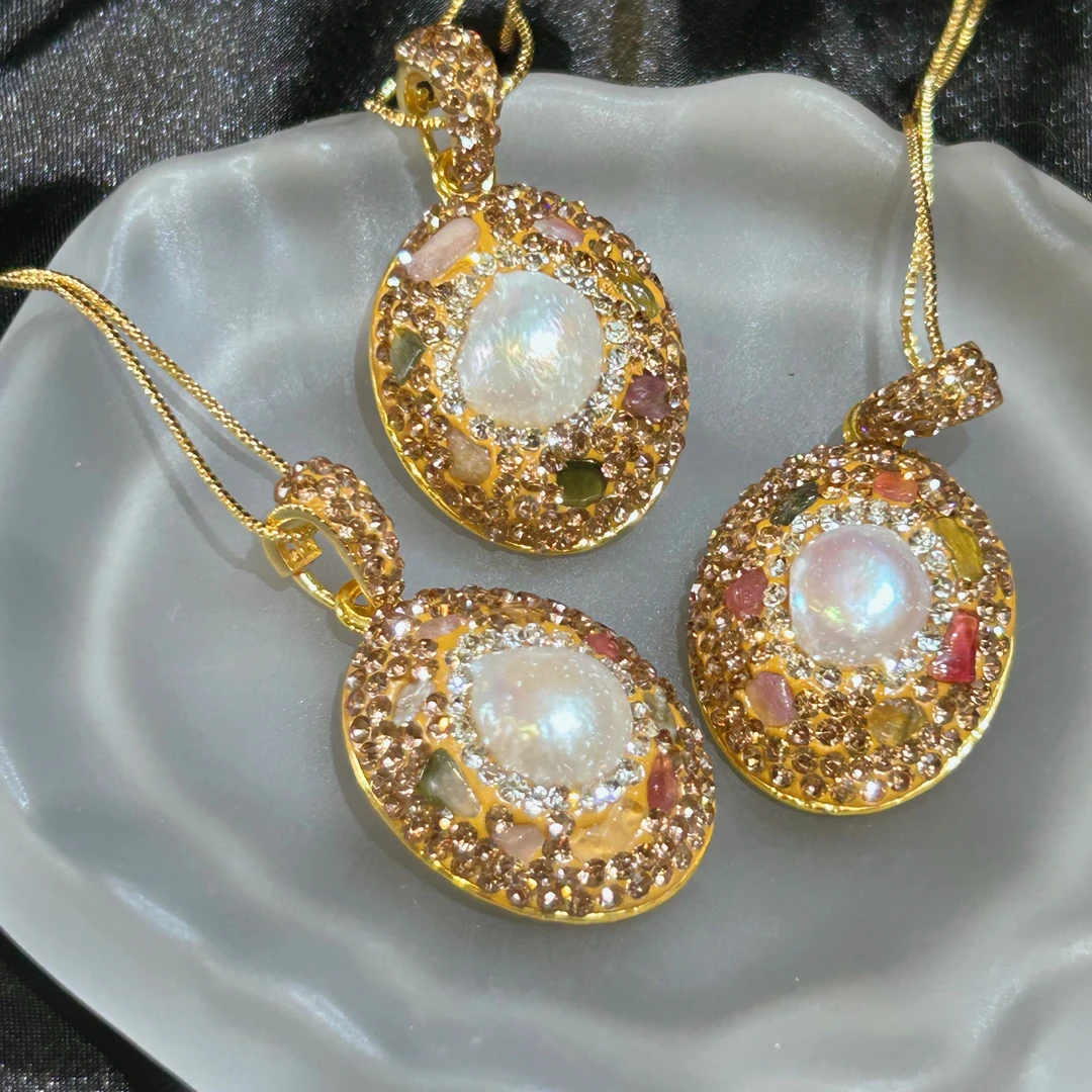 意大利工艺淡水珍珠巴洛克吊坠含链【多样性发一】【DS055】