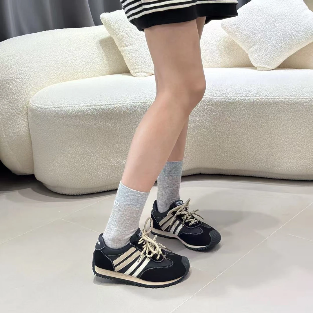 C9661 黑色  时尚阿甘鞋2025新款舒适运动休闲女鞋