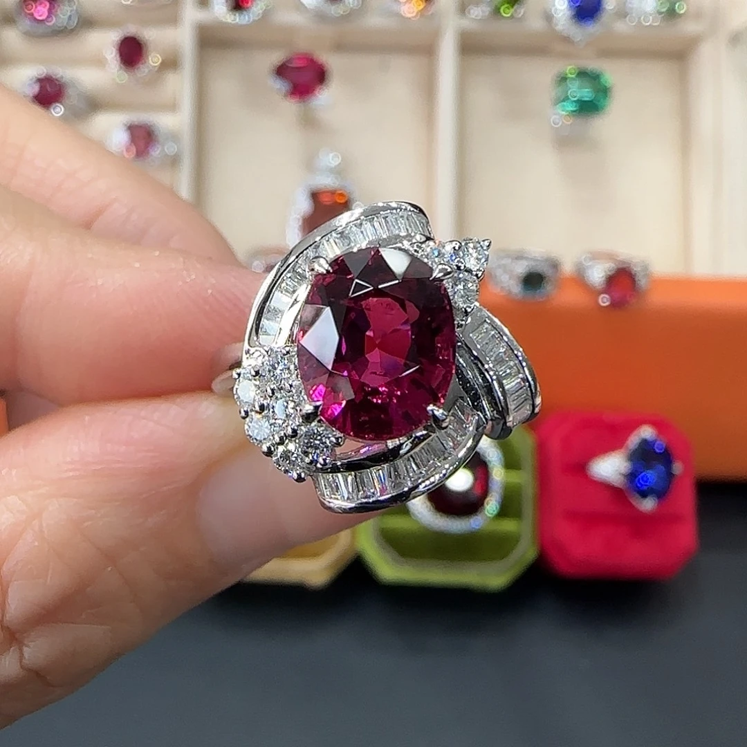 18K金镶嵌戒指碧玺3.92ct