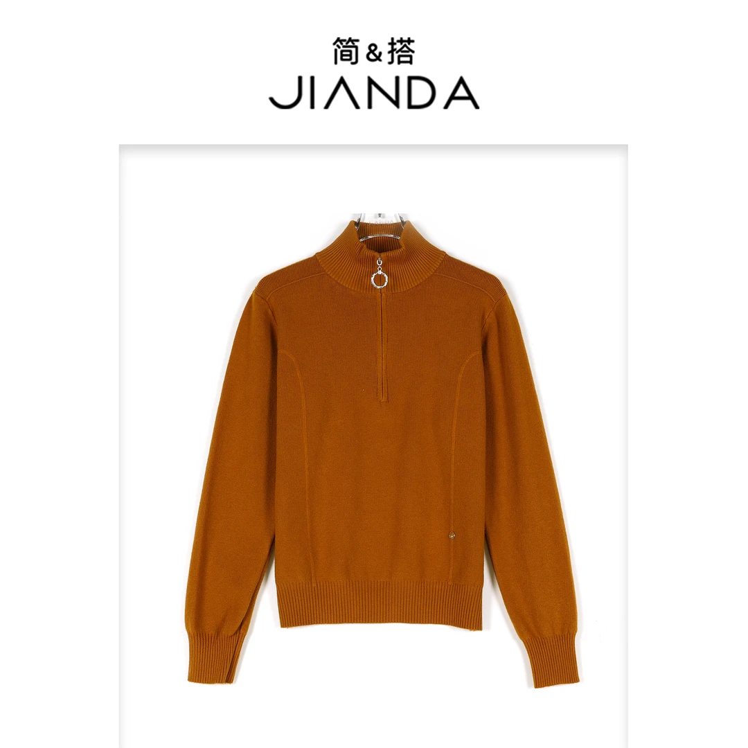 简&搭【千屿Sheila】高领半拉链针织毛衣253-MY/1016-238