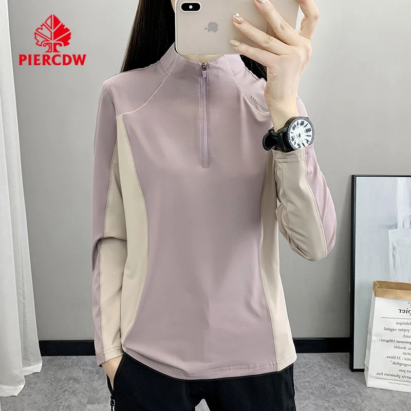 『PIERCDW帕瑞萨』速干T恤女户外运动修身长袖春秋跑步健身训练服