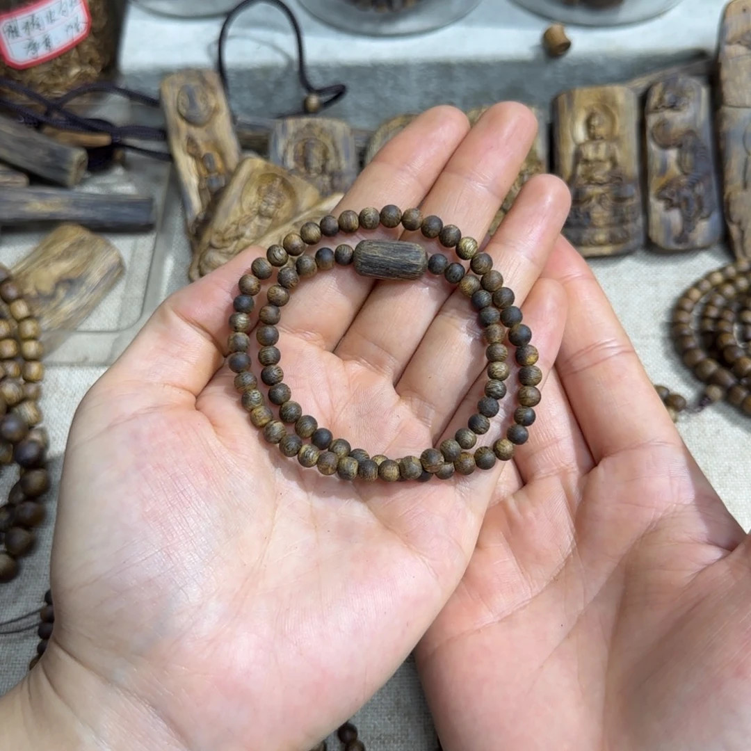 沉香手串奇楠沉香5mm手串DIY