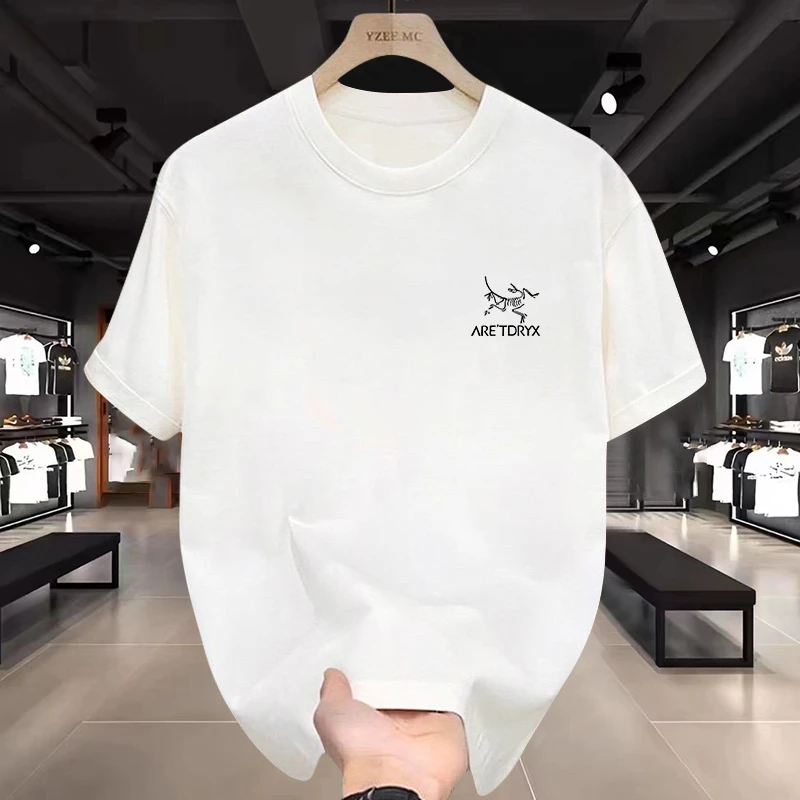 SOVOB重磅双纱精梳纯棉短袖T恤男士休闲圆领宽松情侣潮牌百搭上衣