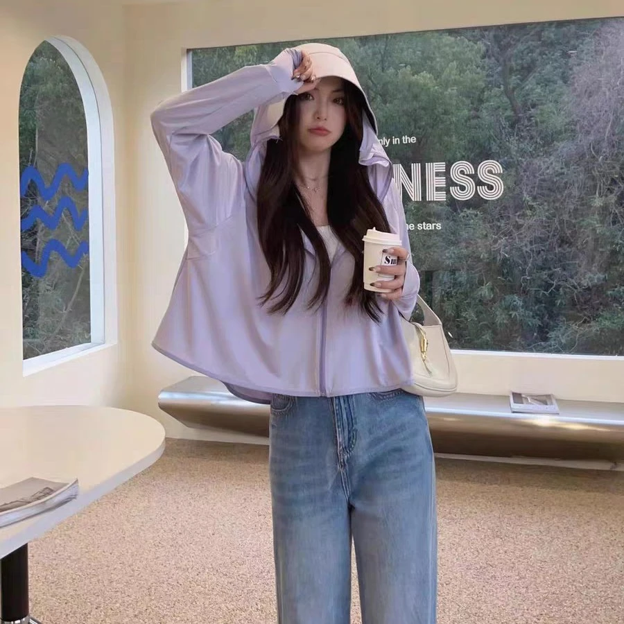 【意大利AITA WAY黑胶帽斗篷•原纱冰丝UPF50++防紫外线防晒衣99901