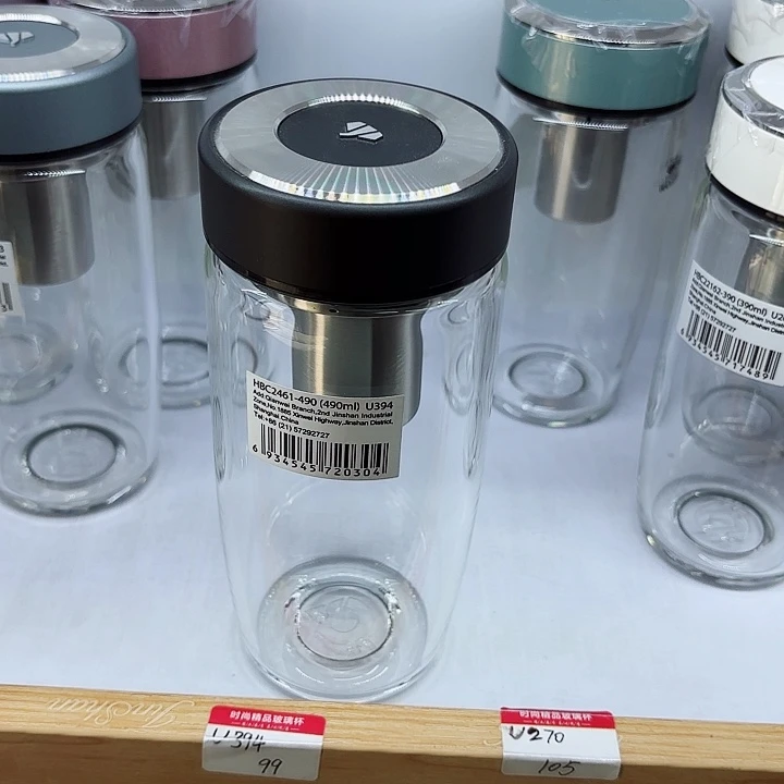 万象品牌单层玻璃杯U394黑
