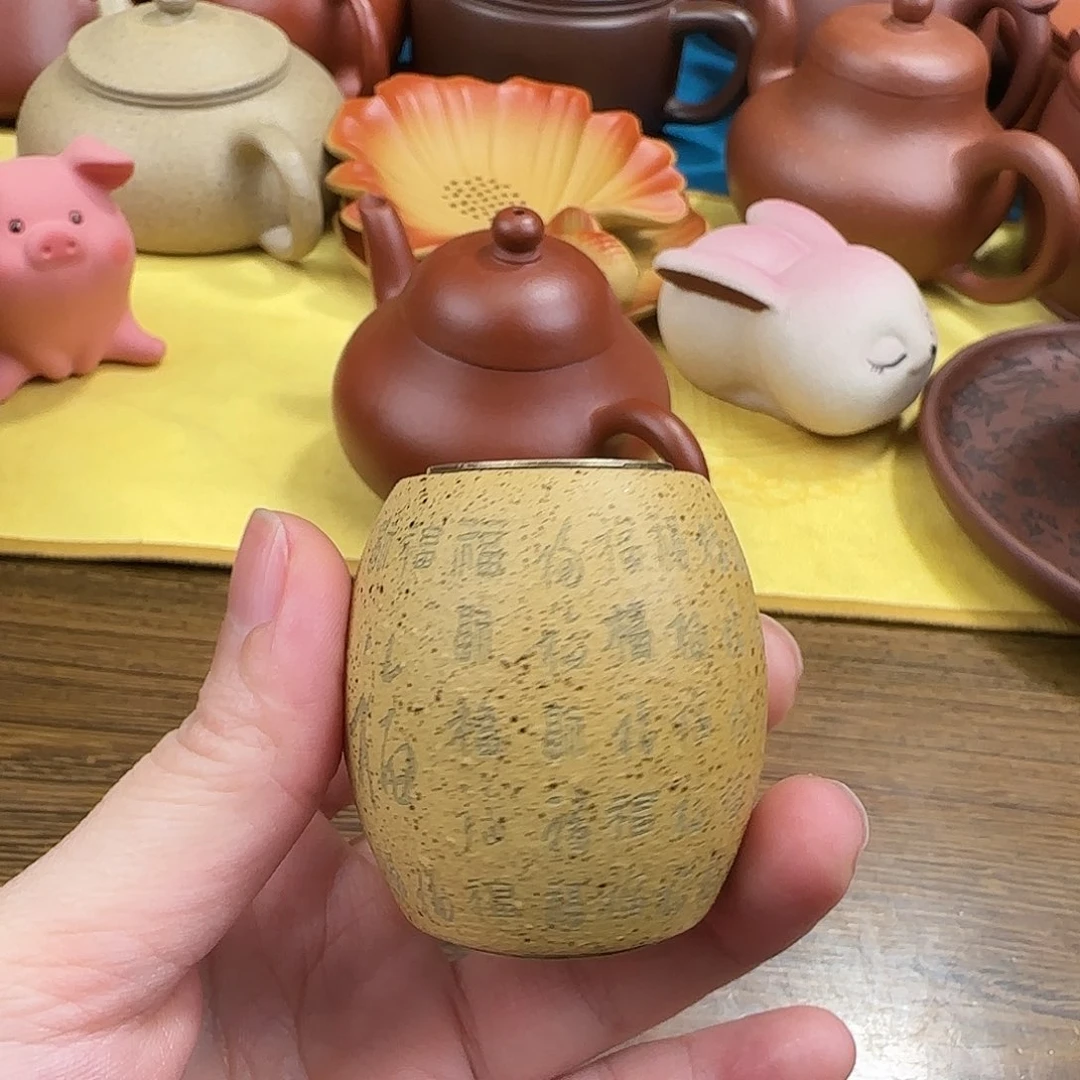 紫砂茶壶时来运转盖置