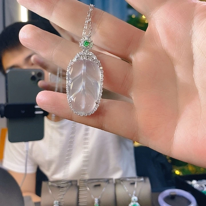 石英质玉吊坠(不含链)银S925镶嵌