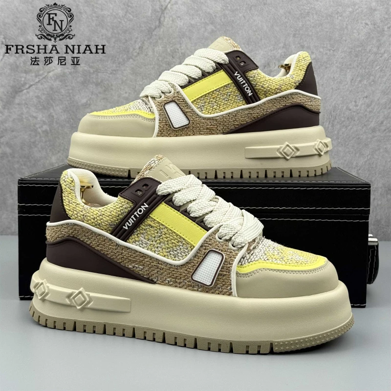 法莎尼亚休闲鞋男潮流厚底2025新款鞋子男款秋冬网红爆款运动男鞋